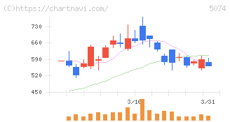 テスホールディングス(5074)の日足チャート