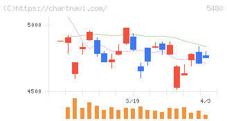 日本冶金工業(5480)の日足チャート