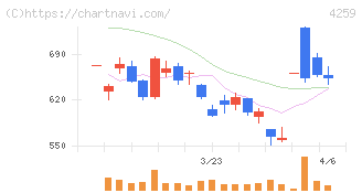 エクサウィザーズ(4259)の日足チャート