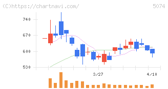 テスホールディングス(5074)の日足チャート