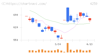 エクサウィザーズ(4259)の日足チャート