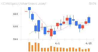 テスホールディングス(5074)の日足チャート