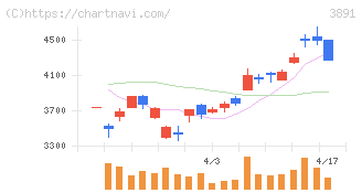 ニッポン高度紙工業(3891)の日足チャート