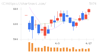 テスホールディングス(5074)の日足チャート