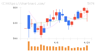 テスホールディングス(5074)の日足チャート