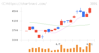 ニッポン高度紙工業(3891)の日足チャート