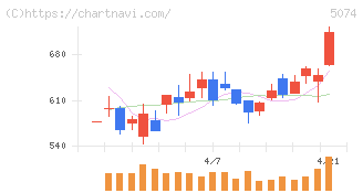 テスホールディングス(5074)の日足チャート