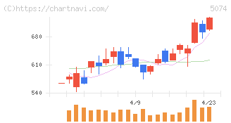 テスホールディングス(5074)の日足チャート
