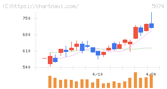 テスホールディングス(5074)の日足チャート