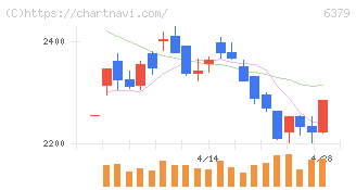 レイズネクスト(6379)の日足チャート