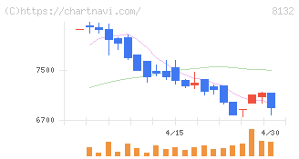 シナネンホールディングス(8132)の日足チャート